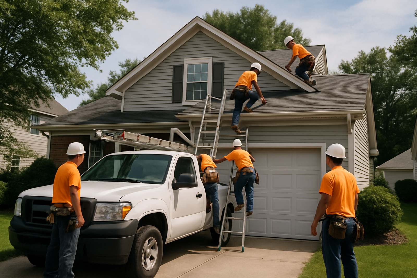 Roofing truck covering service areas across Los Angeles